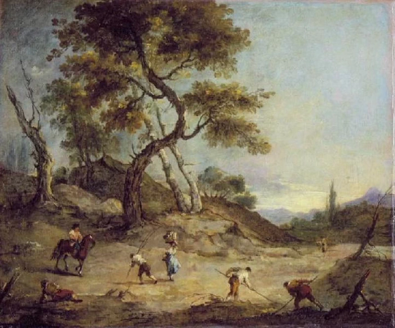 Paesaggio di campagna con contadini al lavoro - Musée de Picardie
